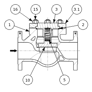 Clapet de non retour pour service Oxygène – SERIE 255900 | Nomenclature