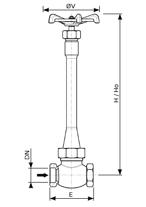 Bronze cryogenic globe valve Series – 160100 SERIES | Dimensions