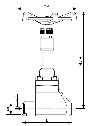 Stainless steel cryogenic globe valve with bolted bonnet – high pressure – 160700 HP | Dimensions