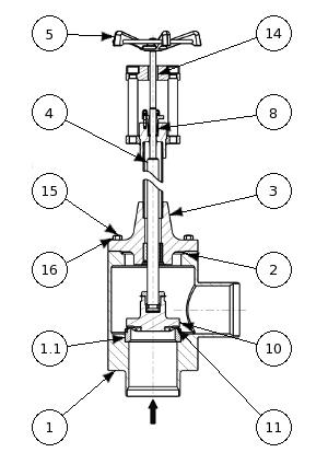 Robinet d’équerre cryogénique en aluminium – SERIE 170300 | Nomenclature