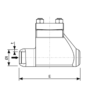 Clapet de non-retour cryogénique haute pression en acier inoxydable – SERIE 260700 HP | Dimensions