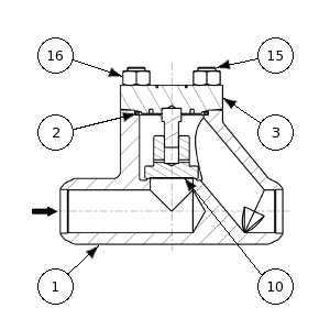 Clapet de non-retour cryogénique haute pression en acier inoxydable – SERIE 260700 HP | Nomenclature