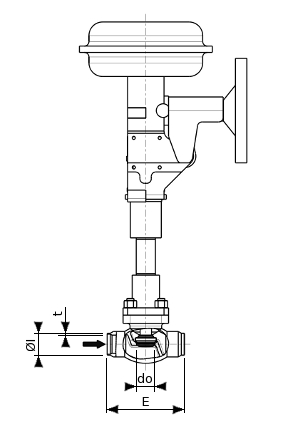 Vanne automatique (régulation / tout ou rien) en acier inoxydable – SERIE 600700 | Dimensions