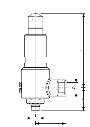 High pressure stainless steel safety valve – 776700 SERIES | Dimensions