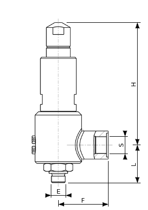 Soupapes de sûreté en acier inoxydable haute pression – SERIE 776700 | Dimensions