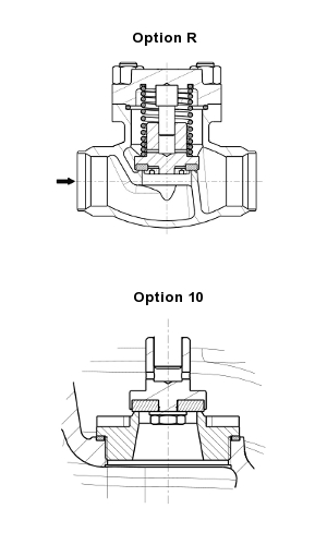 Stainless steel cryogenic lift-check valve with bolted bonnet – 260700 SERIES | Codification